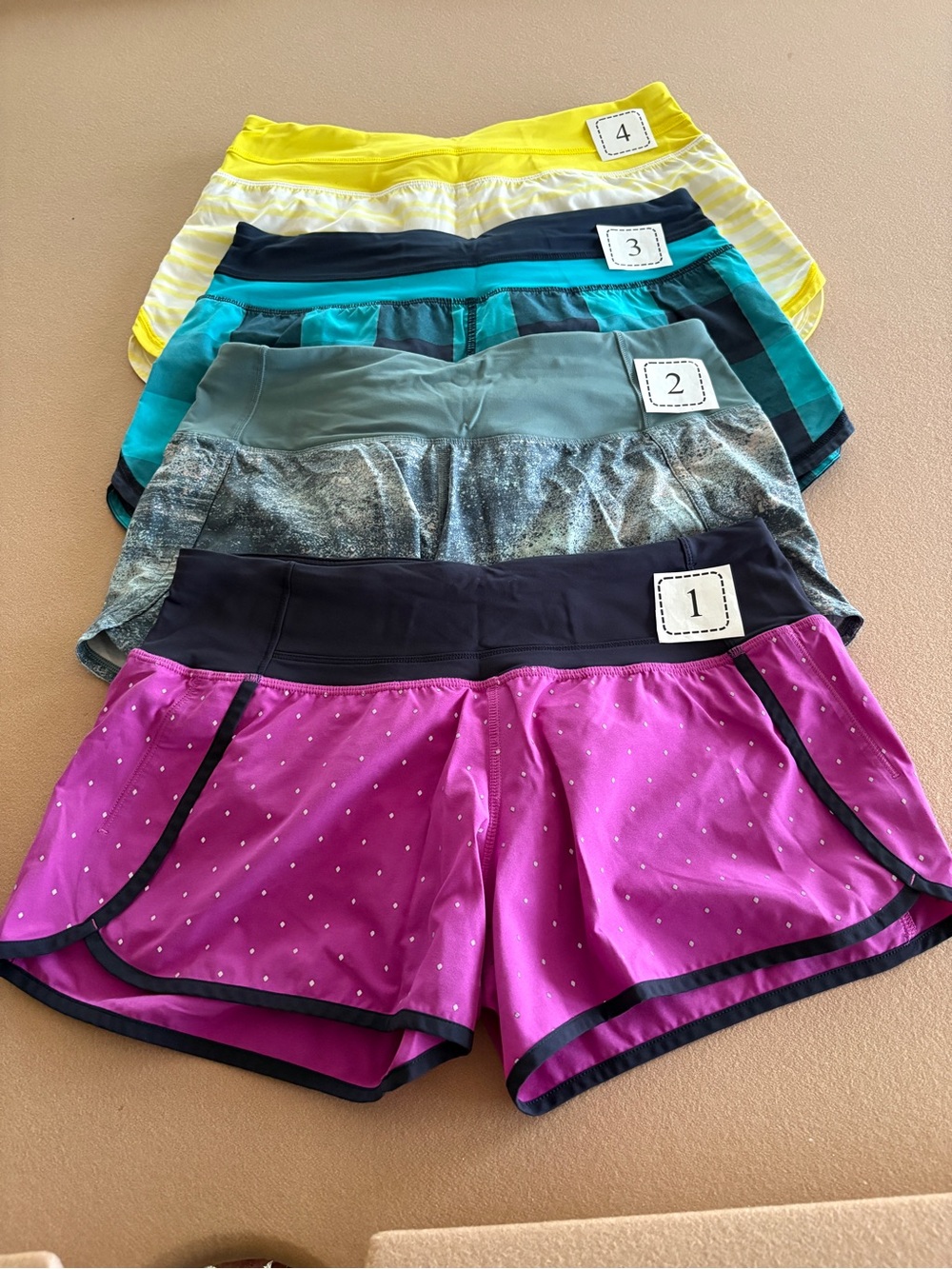 Lululemon speed up shorts. All size 6. Good condition and clean liners.